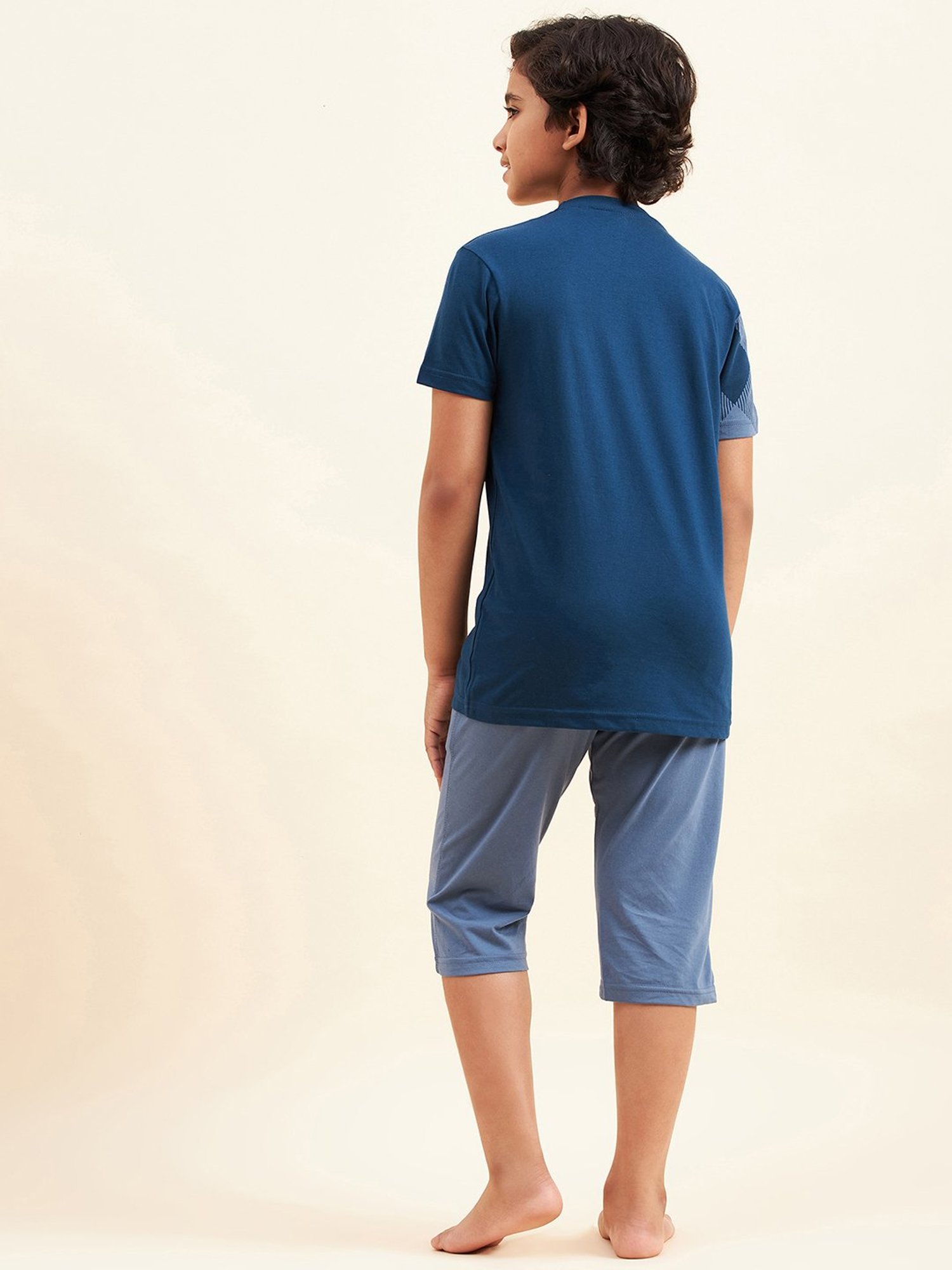 Sweet Dreams Kids Blue Printed T-Shirt with Capri