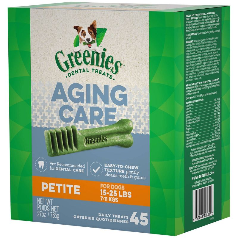 Greenies Aging Care Petite Chicken Dental Dog Treats - 45ct
