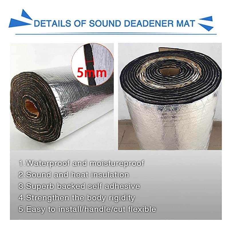 197mil 16.36sqft Noise Sound Deadener Deadening Insulation Mat 60x40 Inches for SUV Car