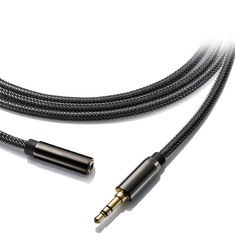 Hannord 3.5mm Male to Female Stereo Audio Extension Cable [Hi-Fi Sound] [Gold Plated Jack] Nylon-Braided AUX Extension Cord Adapter Compatible with iPhone iPad Smartphone Tablets Media Players, 6.6FT