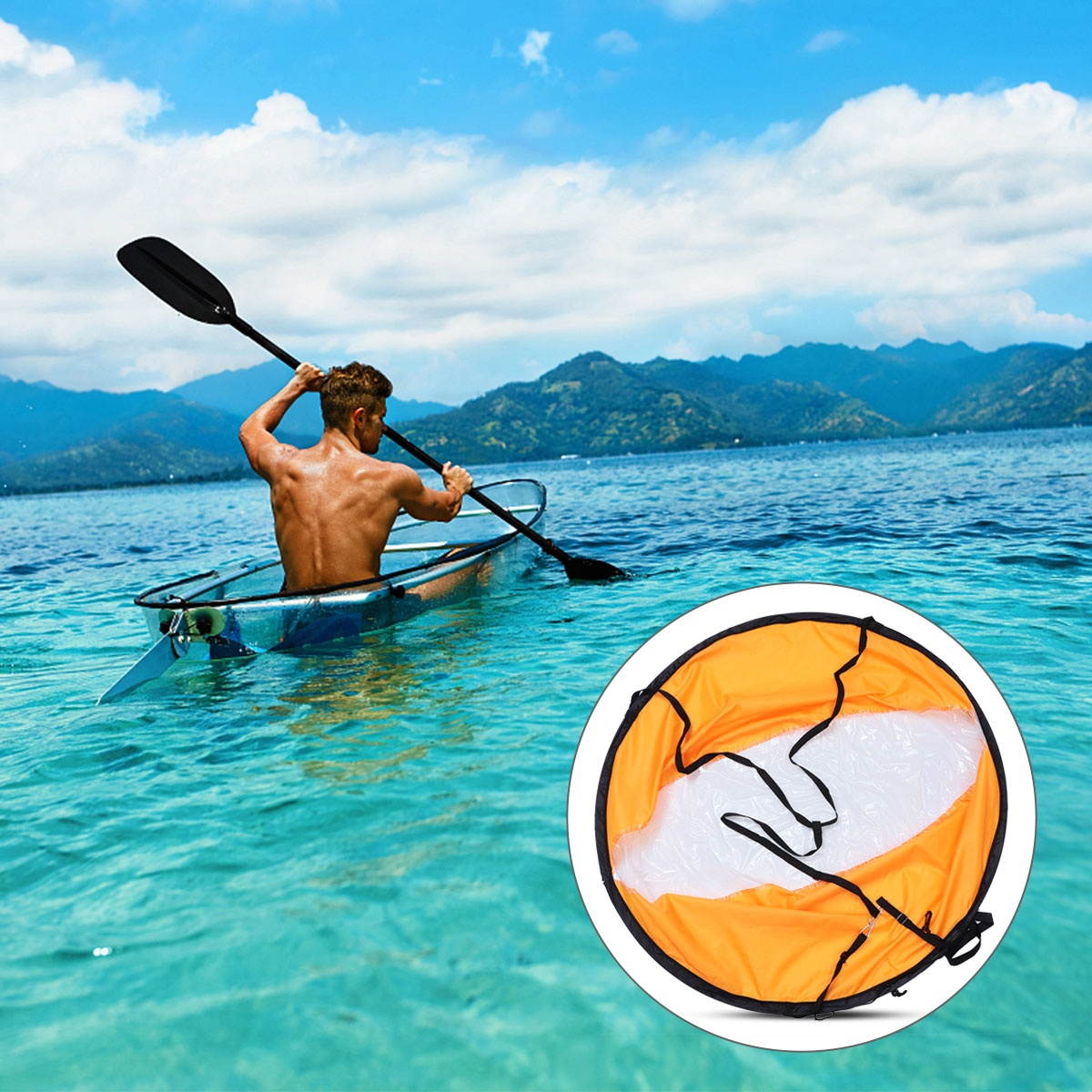 1pc Sail Foldable Kayak Boat Wind Sail Surfboard Canoe Sailing Downwind Sail