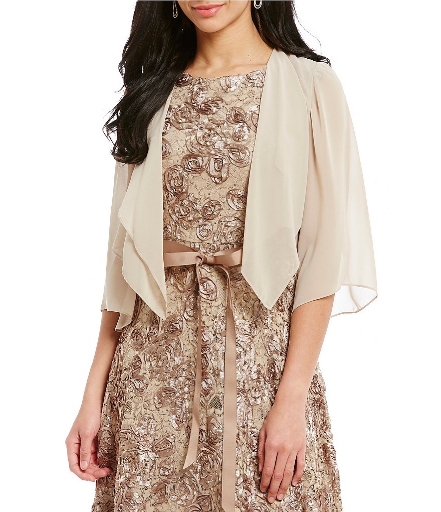 Ali Miles Printed Button Front Floral Wire Neck 3/4 Bell Sleeve Jacket