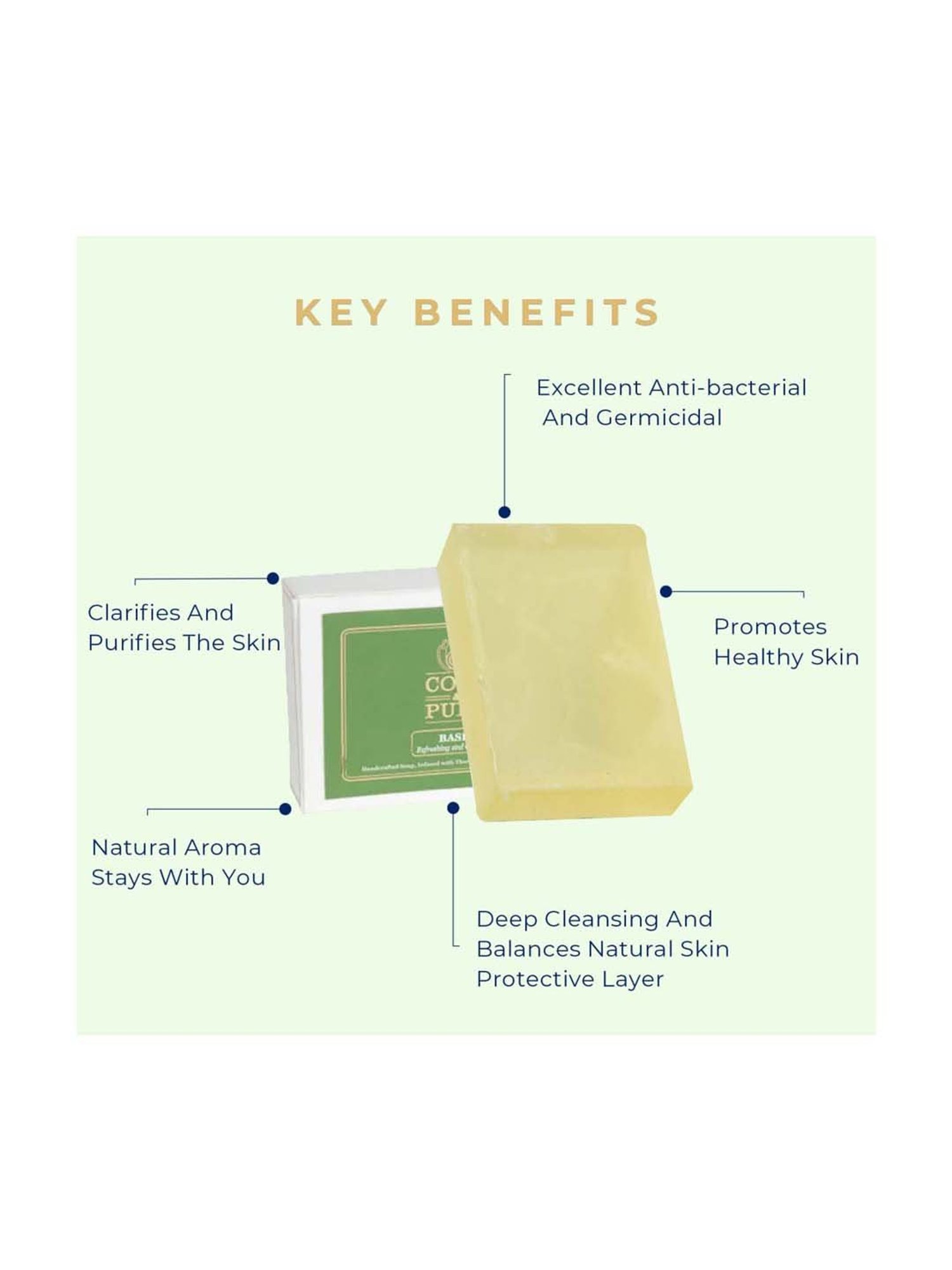 CORE & PURE Basil Oil Soap - 100 gm