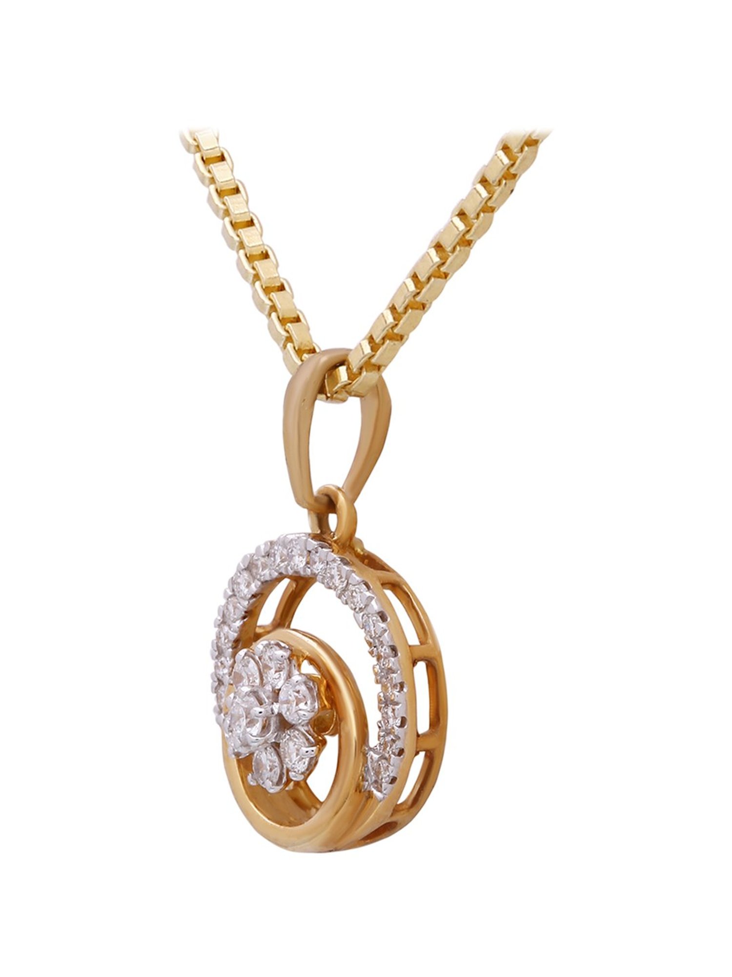 Waman Hari Pethe Jewellers 18k Gold & Diamond Pendant without Chain for Women