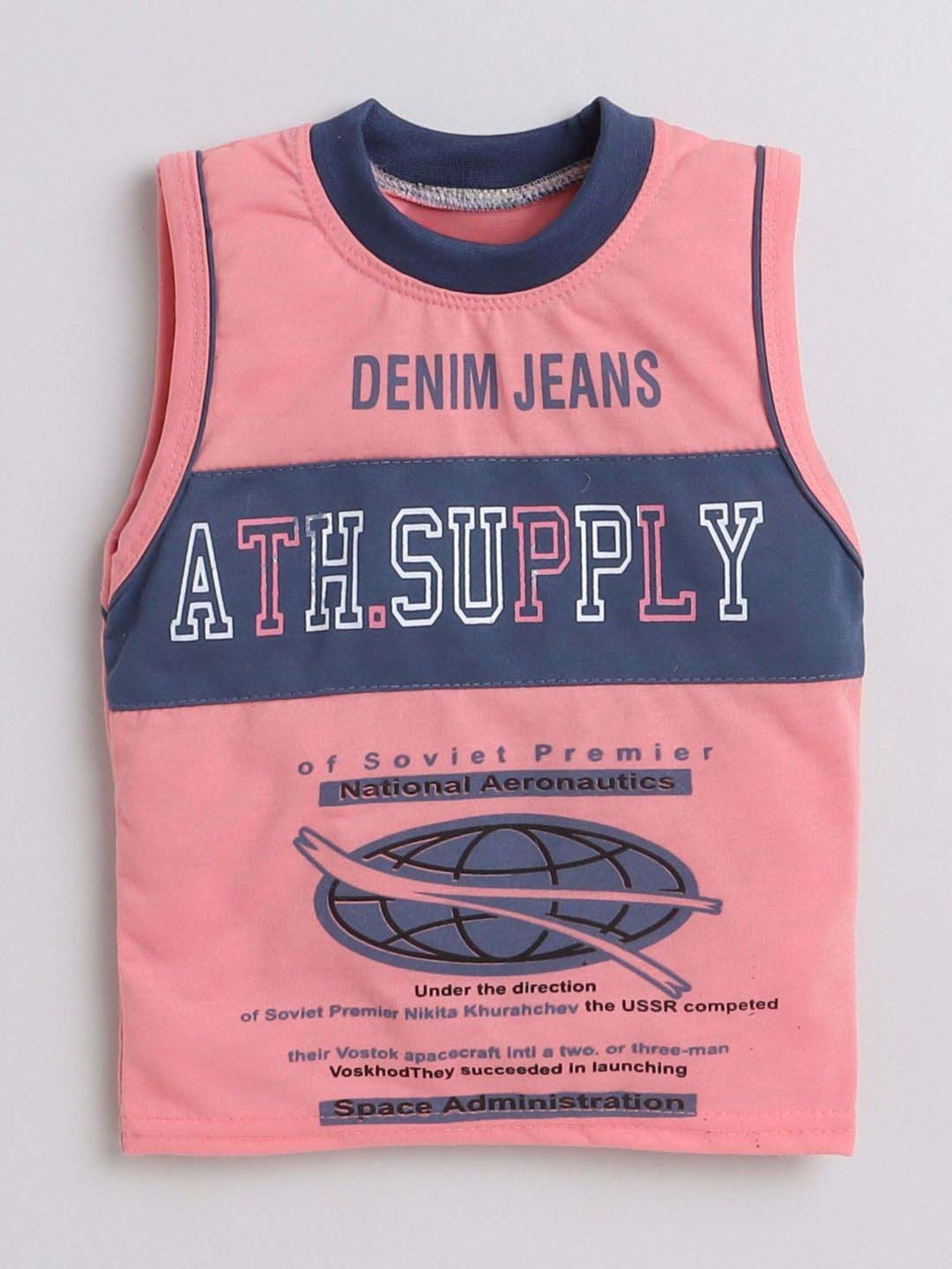 Fourfolds Unisex Pink Printed Clothing Set