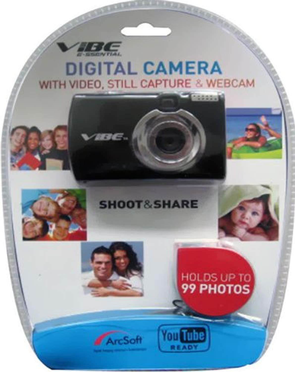 vibe digital camera with video, still capture & webcam- shoot everywhere-black