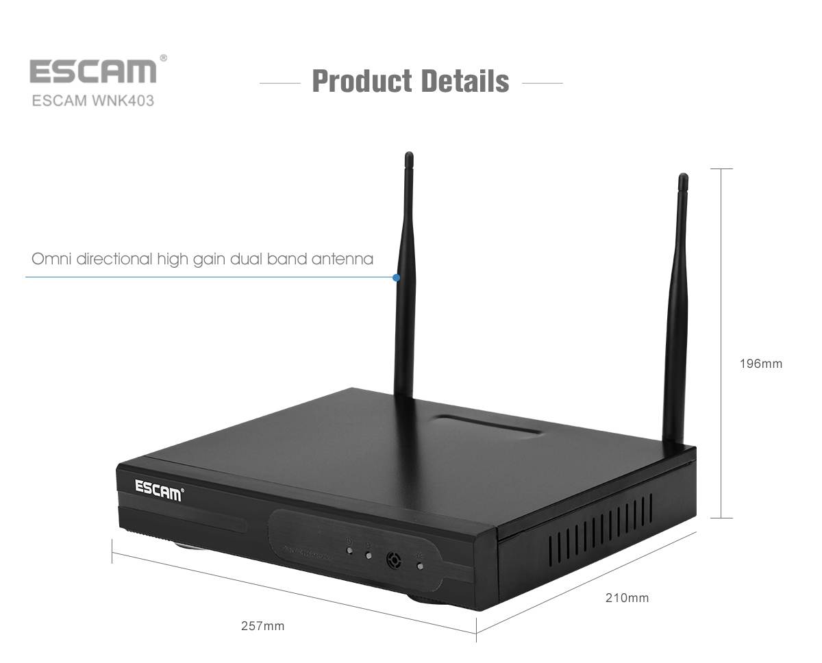 ESCAM WNK403 Wireless IP Network Camera Wifi NVR Kit Surveillance System P2P 720P HD Outdoor IR Night Vision Security IP Camera WIFI CCTV System