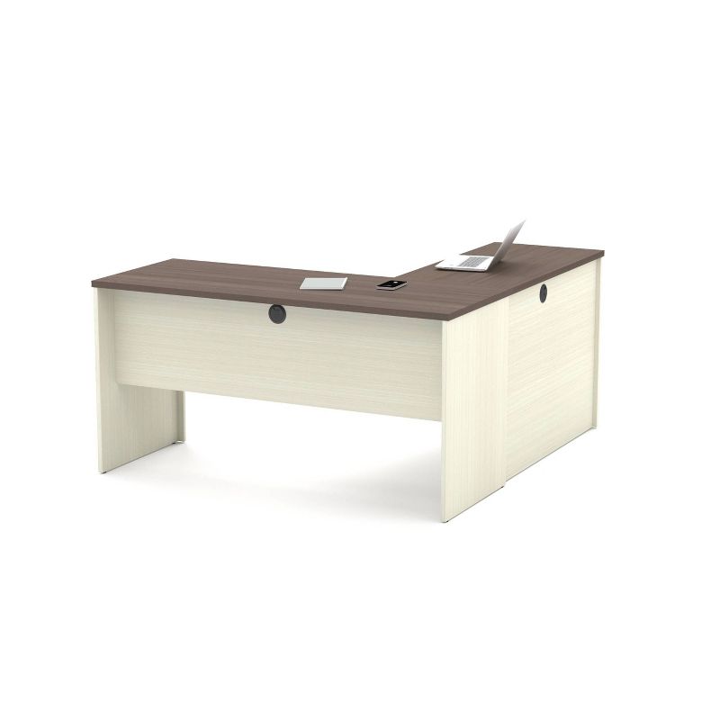 Prestige + L Shaped Workstation White Chocolate/Antigua - Bestar