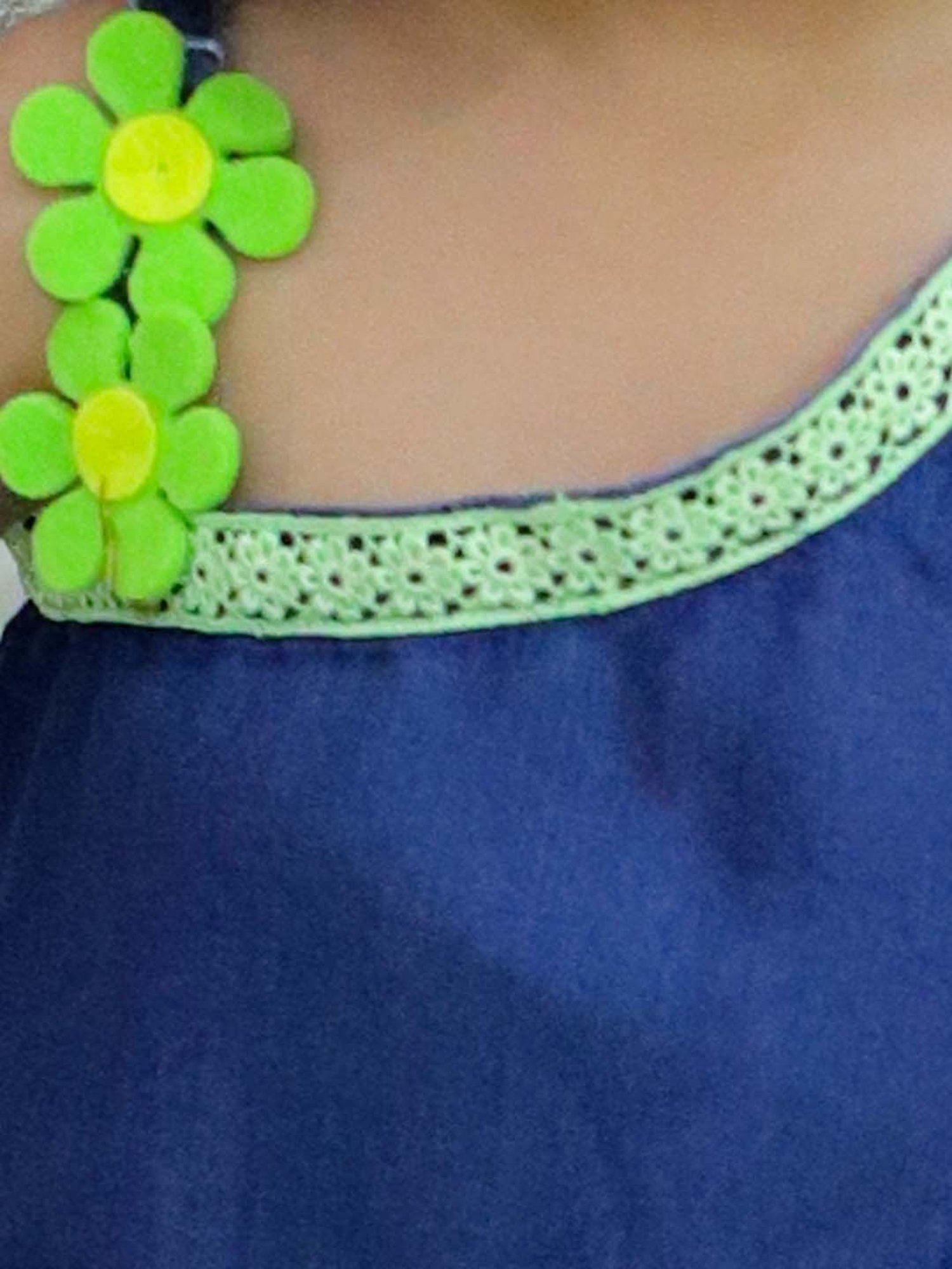 TWISHA Kids Blue & Green Applique Top Set