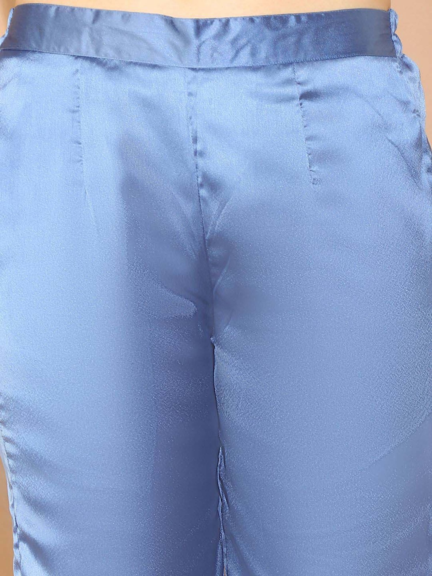 Indian Needle Blue Embellished Shirt Pants Set