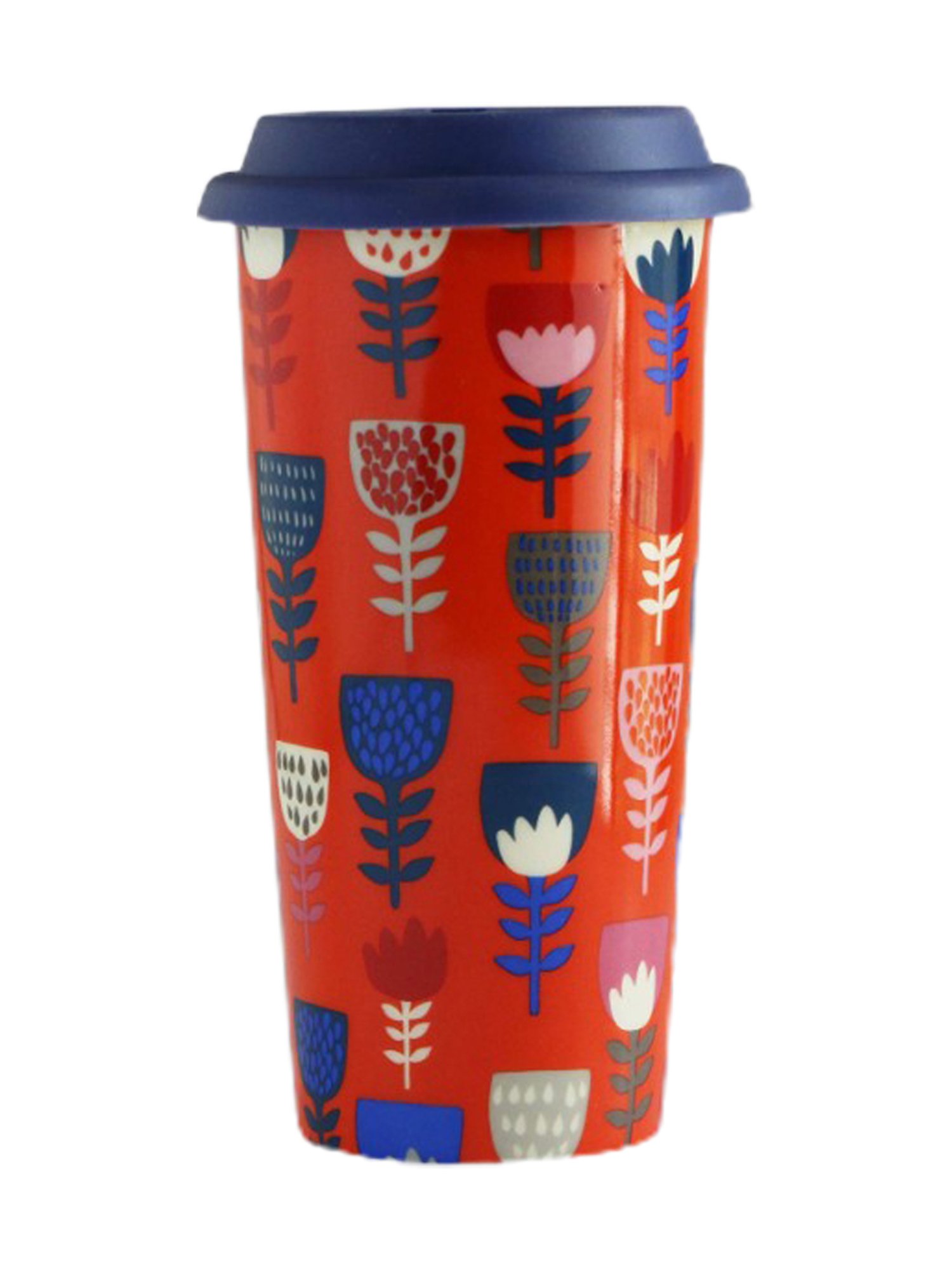 Corelle Peggy Oliver ?Red ?Ceramic Travel Mug