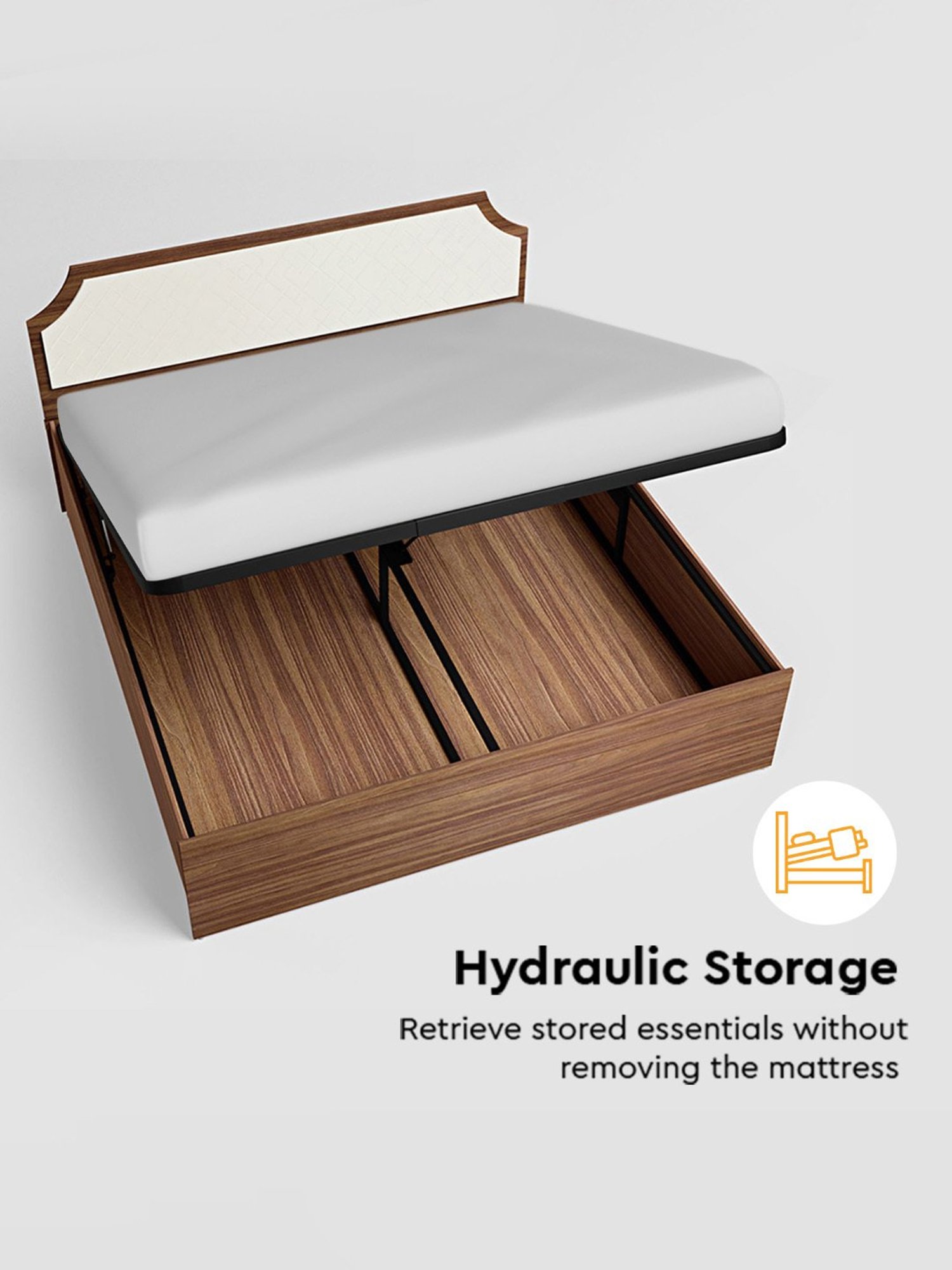 Nilkamal Riva Black Engineered Wood King Size Bed with Storage