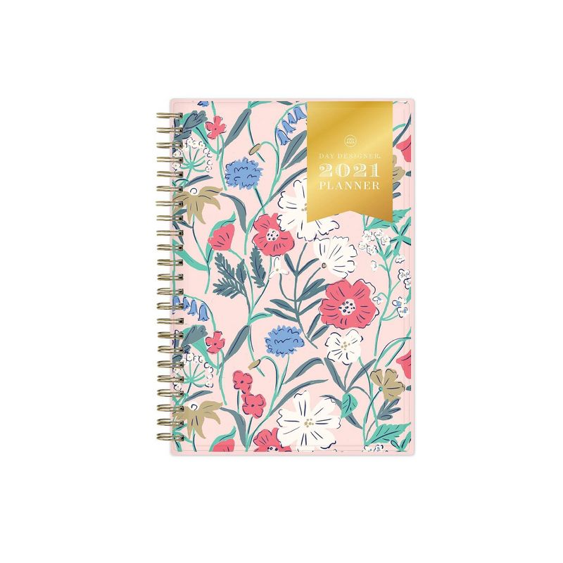 2021 Planner 5" x 8" Clear Pocket Cover Weekly/Monthly Wirebound Wild Flowers - Day Designer