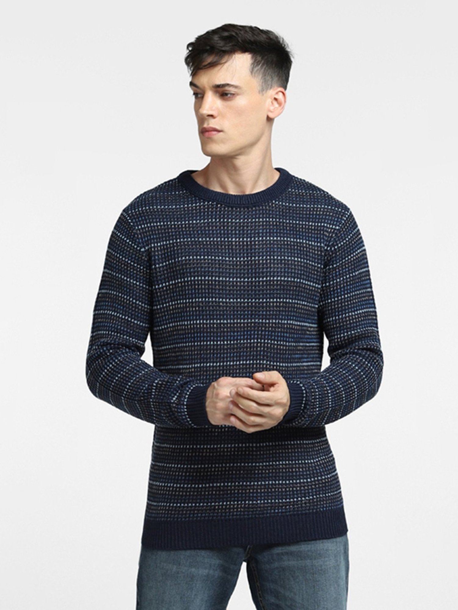 Jack & Jones Multicolor Self Design Sweater