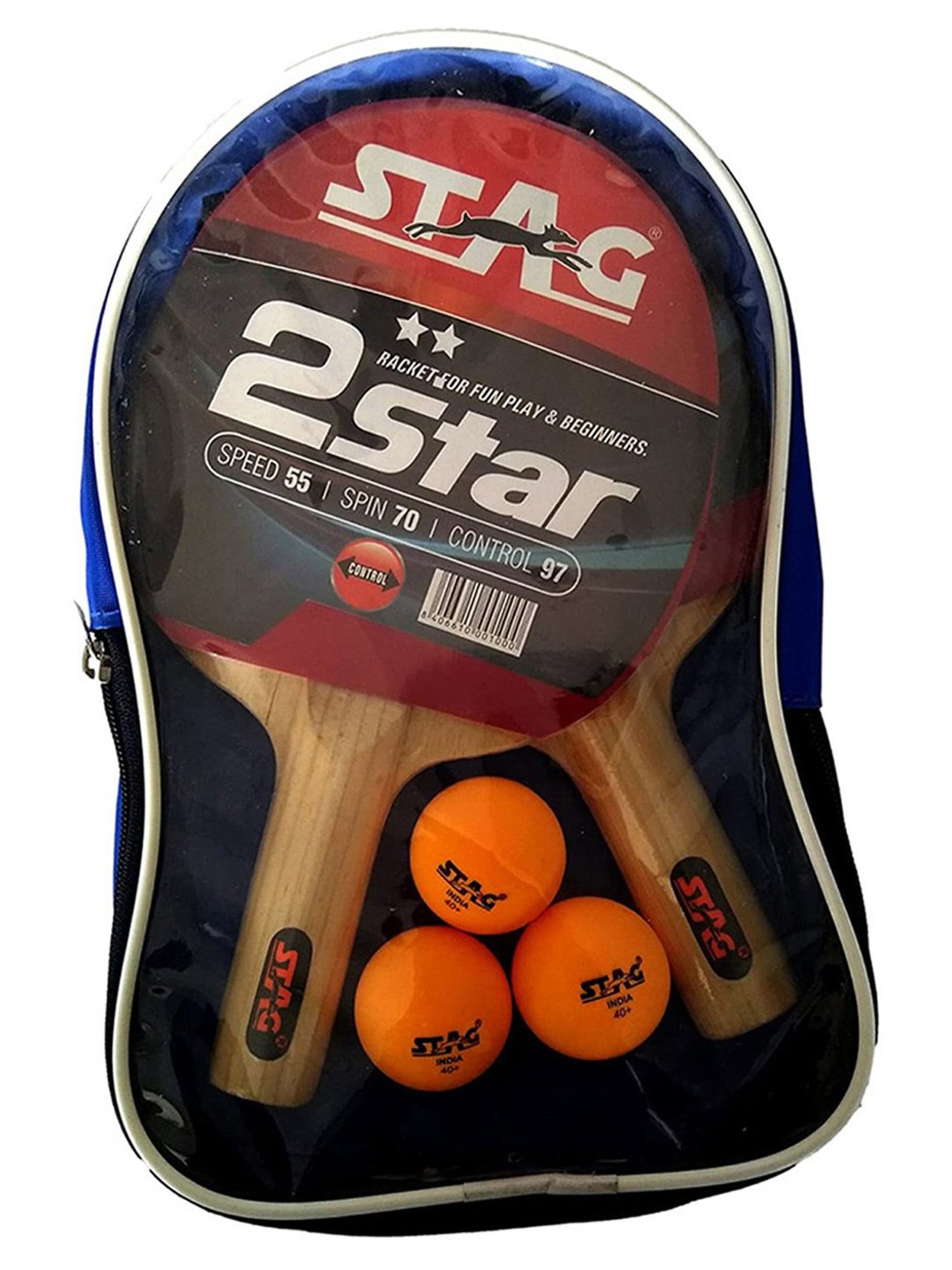Stag Global 2 Star Table Tennis Kit (Multicolor) Size - 26x15