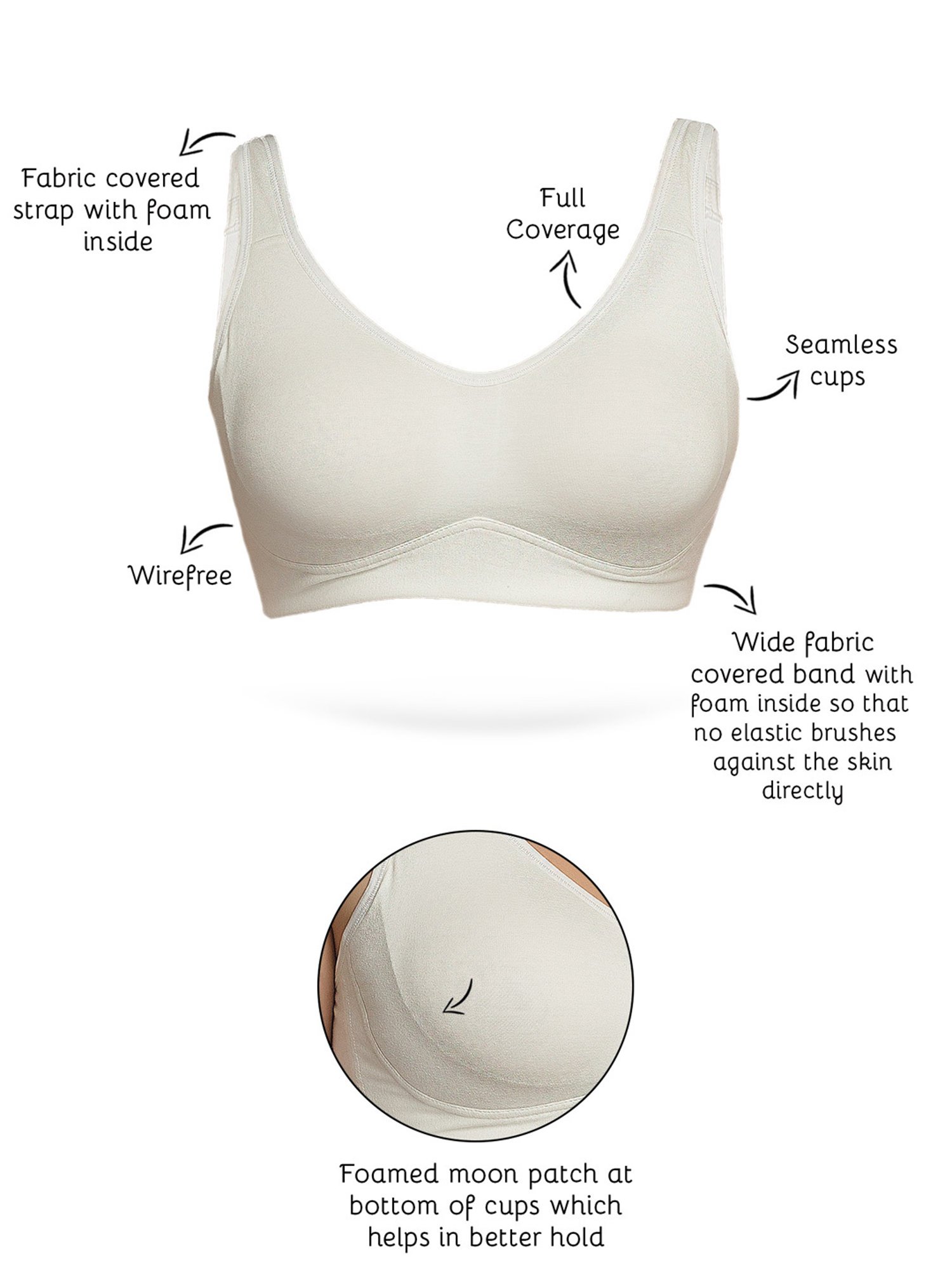 Inner Sense White Full Coverage Bra - Pack of 3
