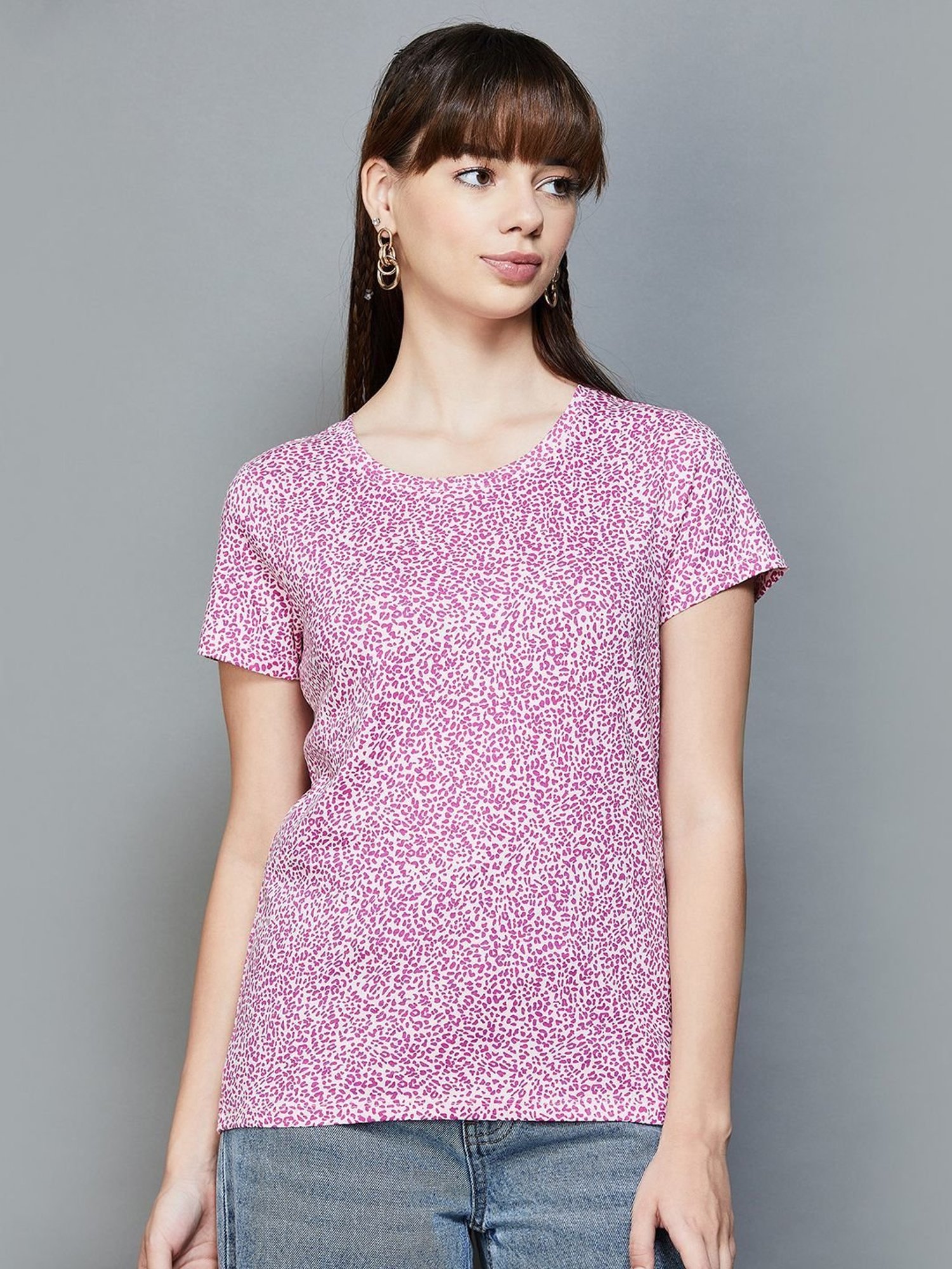 Fame Forever by Lifestyle Pink Cotton Printed Top