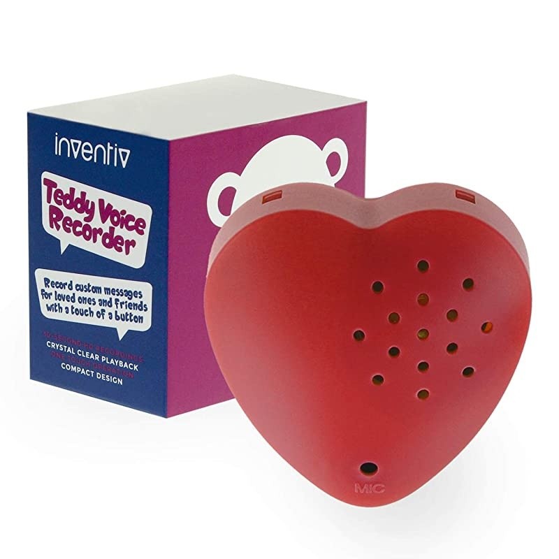 1 Pack  30 Second Voice Sound Recorder Module for Plush Toy Stuffed Teddy Bear Animal Recordable Heart Record Custom Messages Red