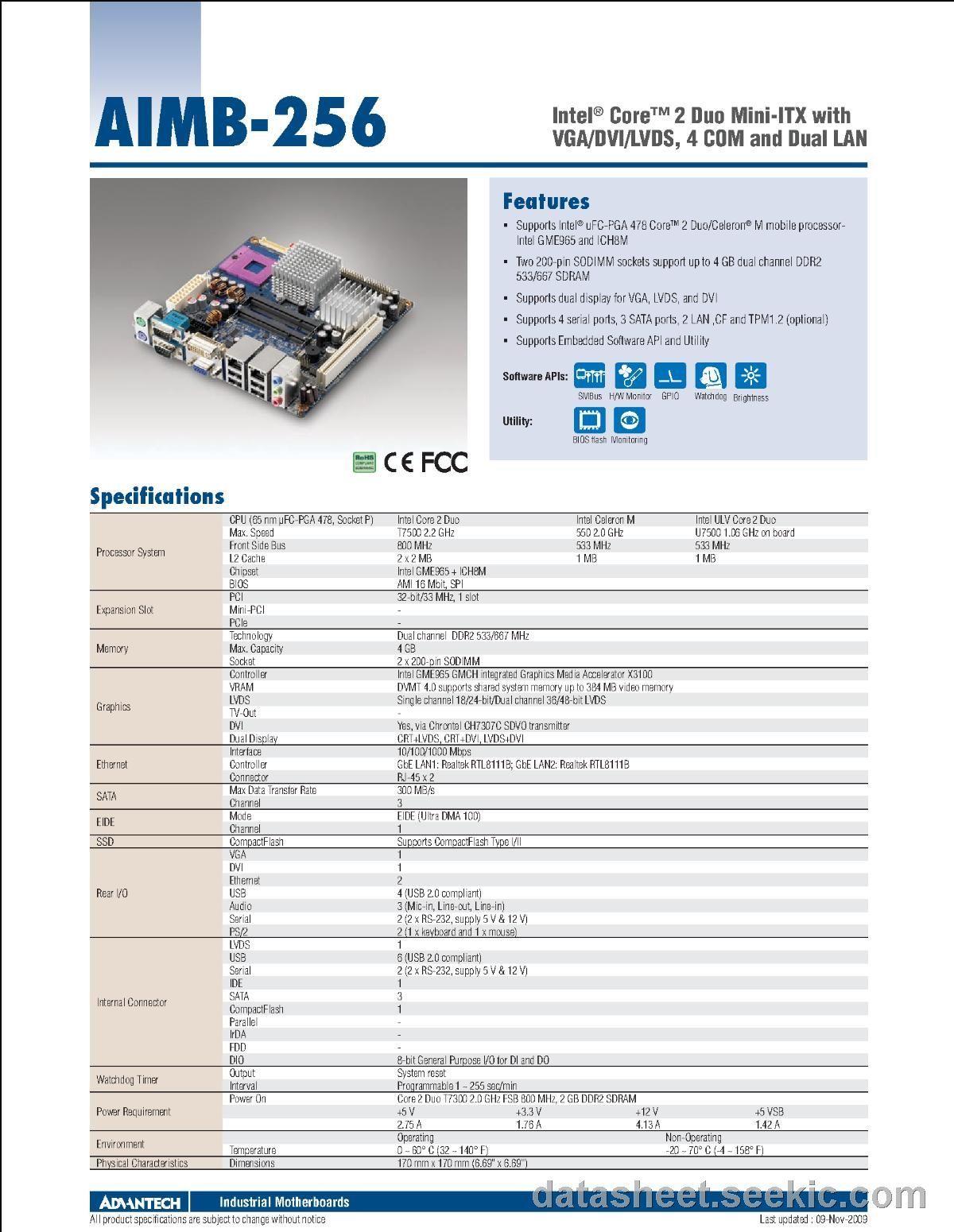 MB ADVANTECH AIMB-256G2-00A1E V1.03 2S/V/DVI/2LAN/4USB/A,SHIELD,