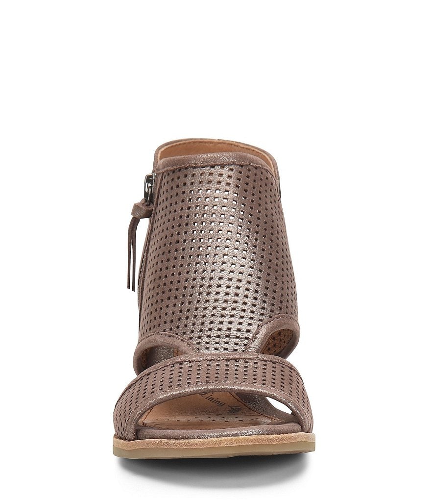 Sofft Sara Perforated Leather Stacked Heel Shooties