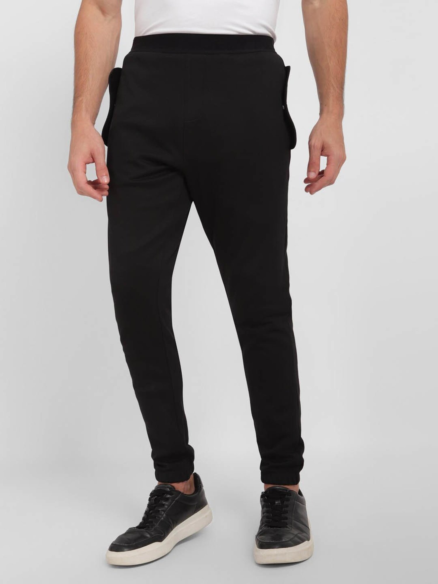 Tribe by Allen Solly Black Cotton Regular Fit Joggers