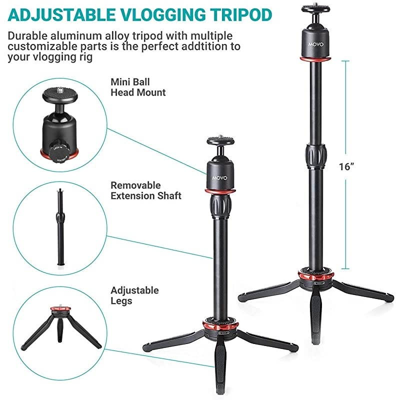 VXR10+ Smartphone Video Rig with Mini Tripod Phone Grip and Video Microphone Compatible with iPhone 11 11 Pro XS XR X 8 7 6S 6 5S and Android for YouTube TIK Tok Filming Vlogging