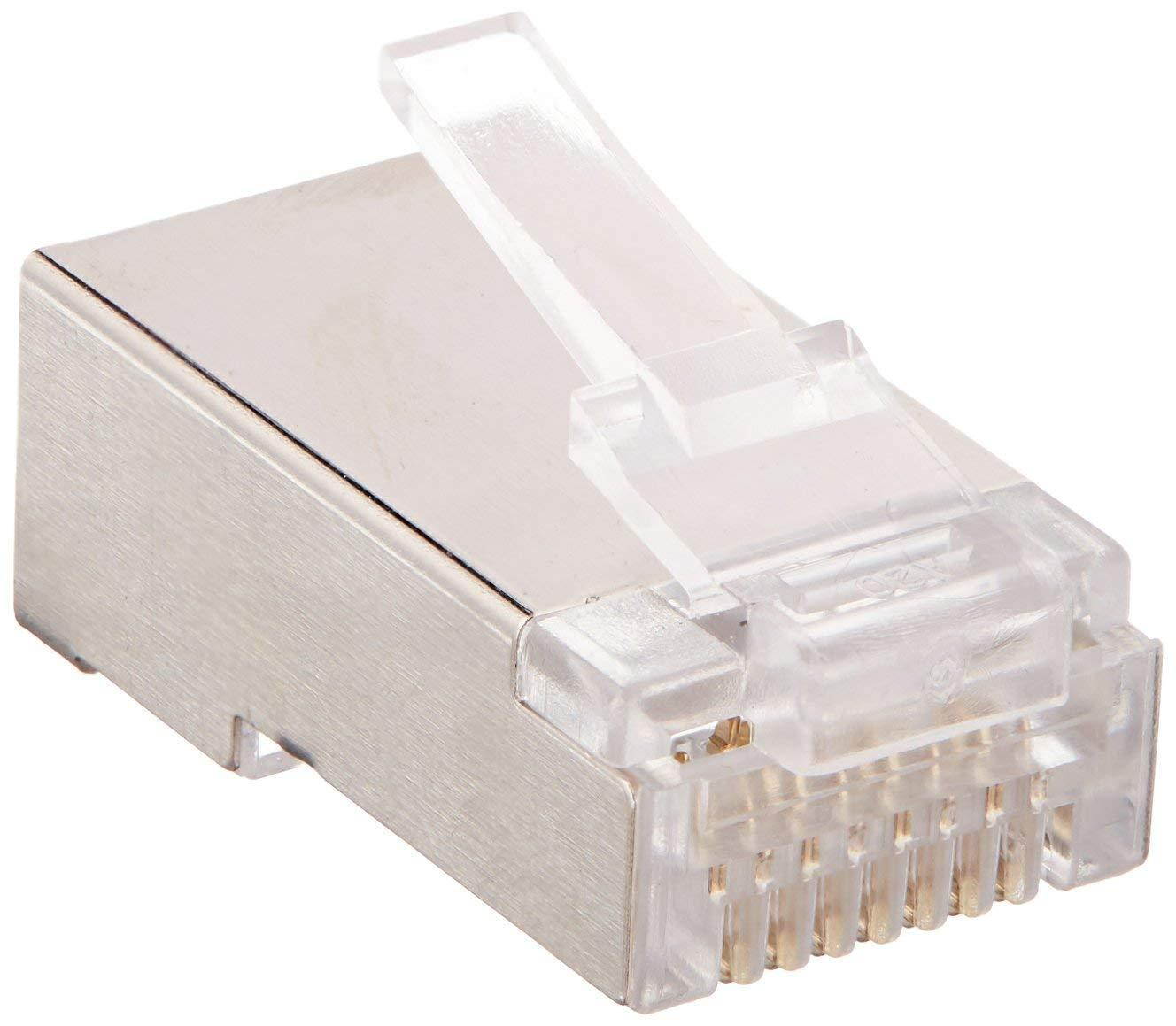 C2G/Cables to Go 27576 RJ45 Shielded Cat5 Modular Plug for Round Solid Cable - 10 Pack
