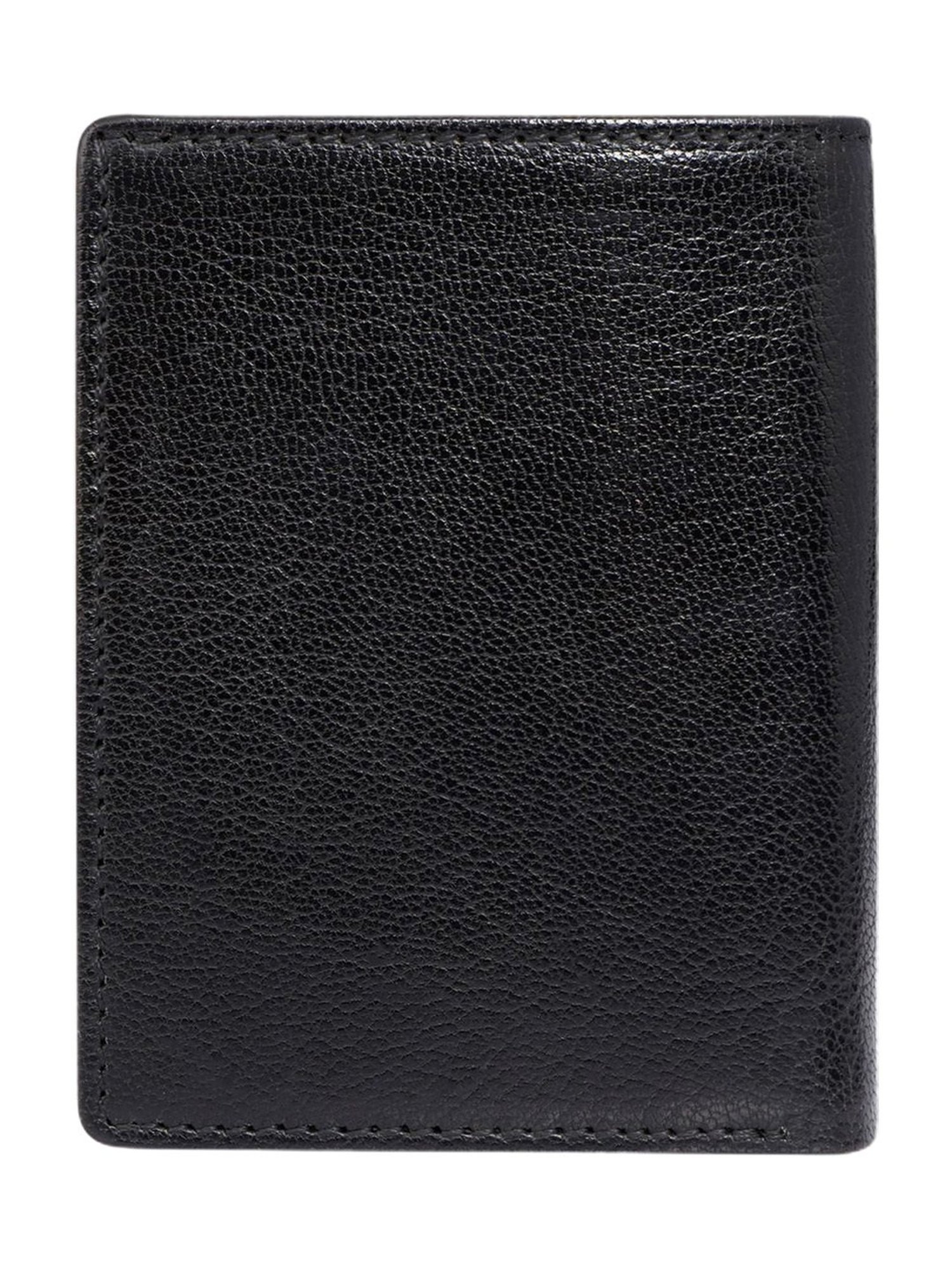 Carlton London Black Leather Small Wallet Card Holder for Men