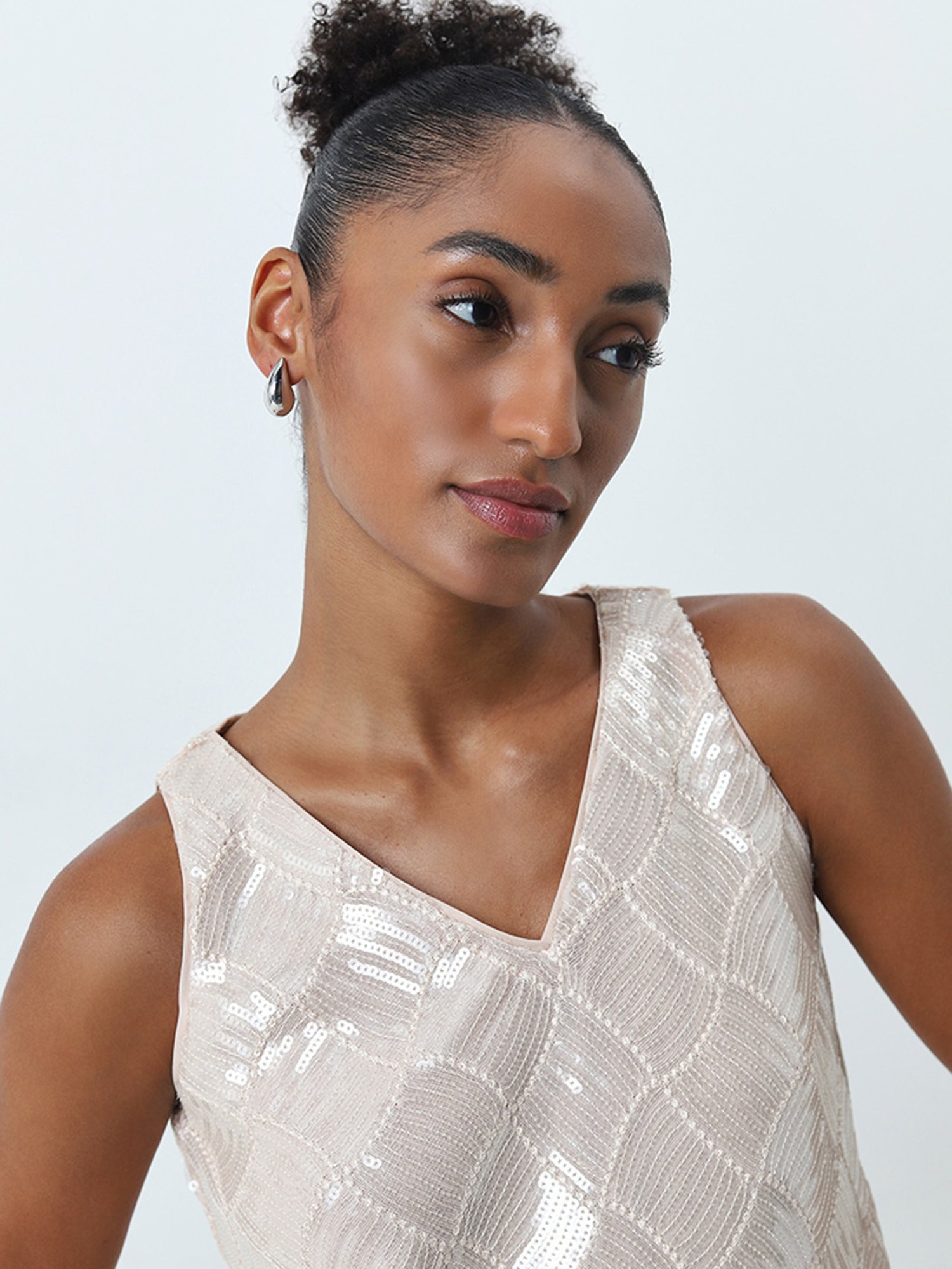 Wardrobe by Westside Beige Embellished Top