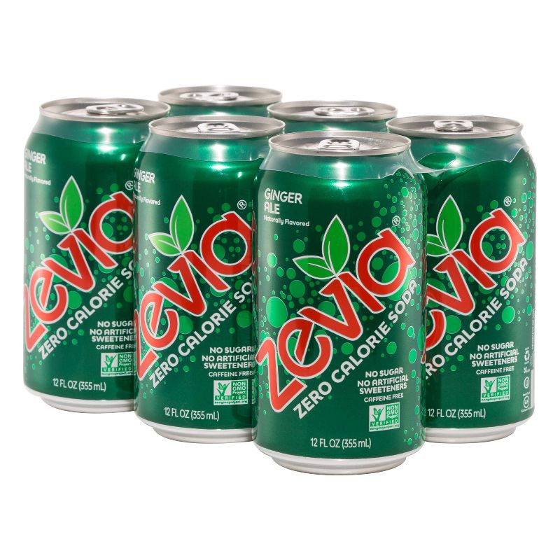Zevia Ginger Ale Zero Calorie Soda - 6pk/12 fl oz Cans