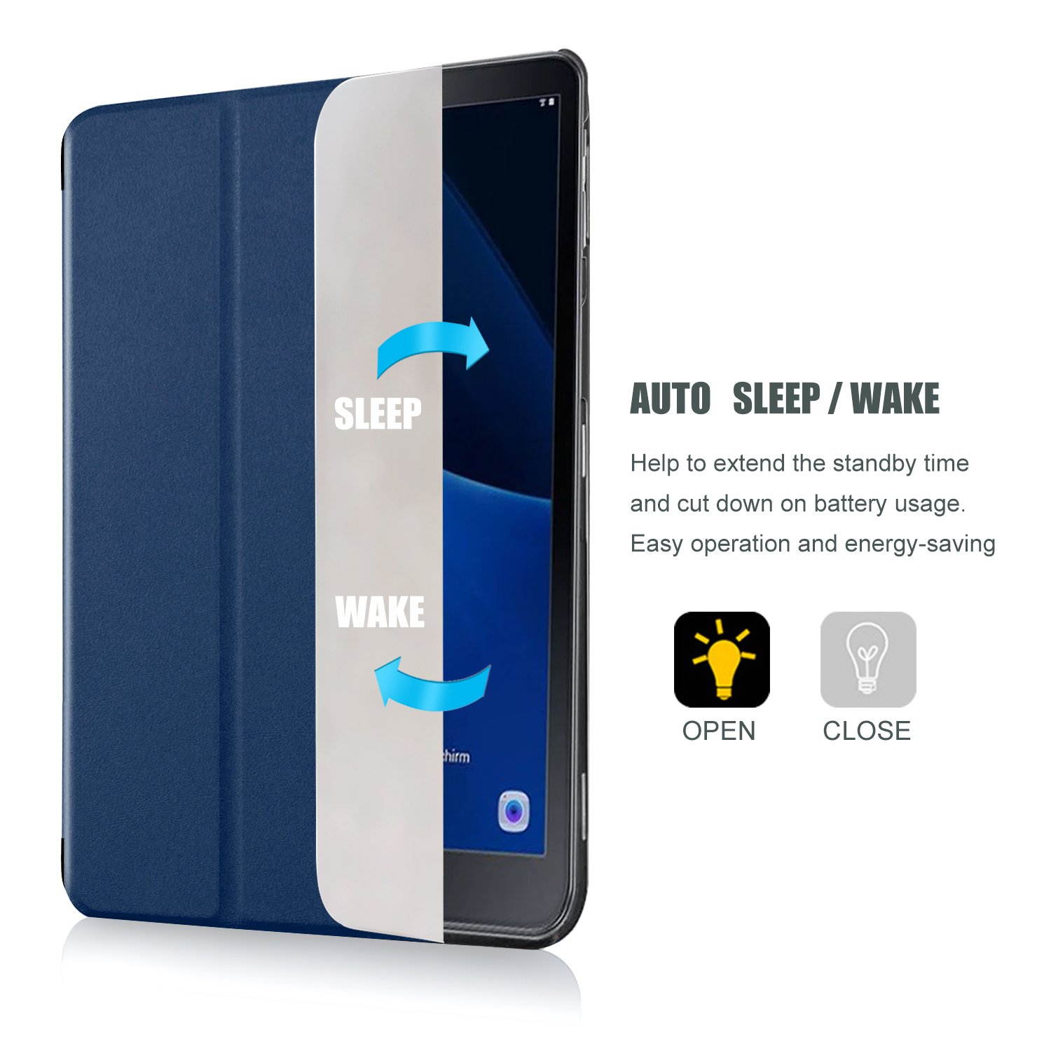 ProCase Galaxy Tab A 10.1 with S Pen Case SM-P580 2016 Old Model, Slim Smart Cover Stand Folio Case for Galaxy Tab A 10.1 Inch Tablet S Pen P580 2016 -Navy Blue