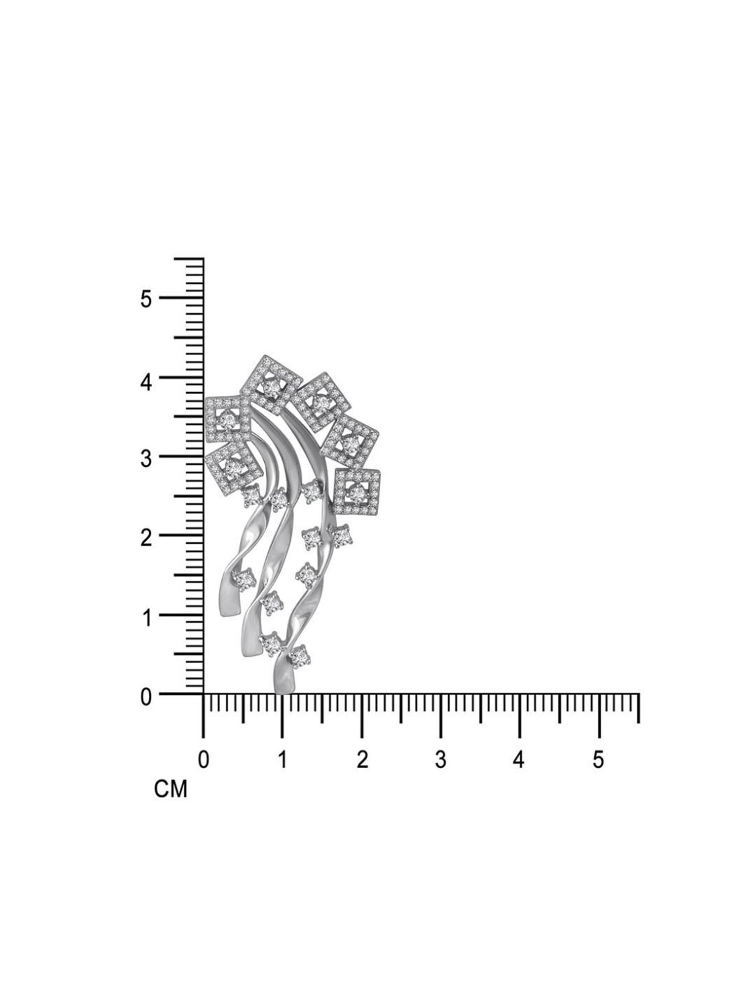 Rihi by P.C. Chandra Jewellers 925 Silver Square Spiral Pendant and Earring Set for Women & Girls