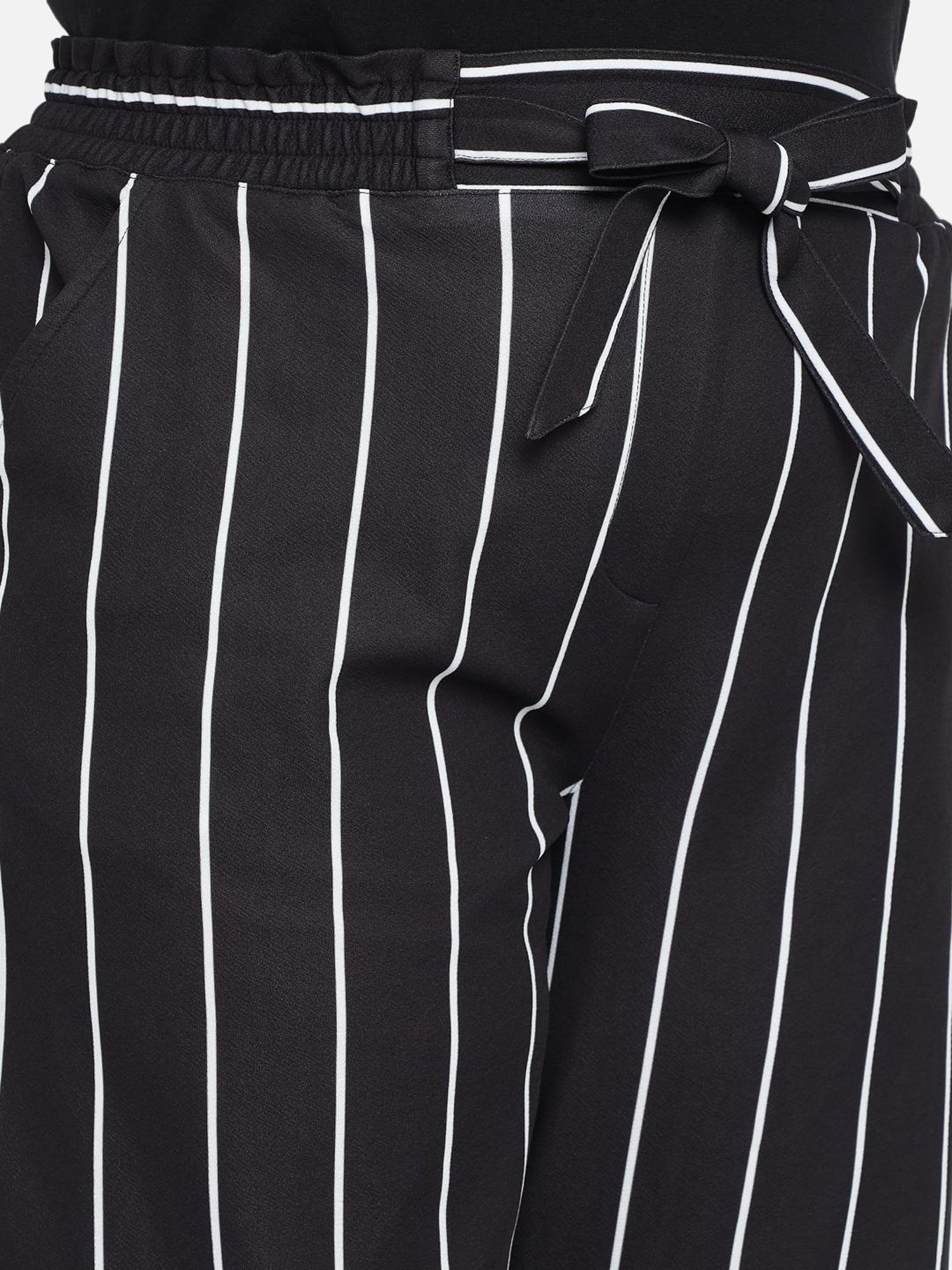 Amydus Black Striped Trousers