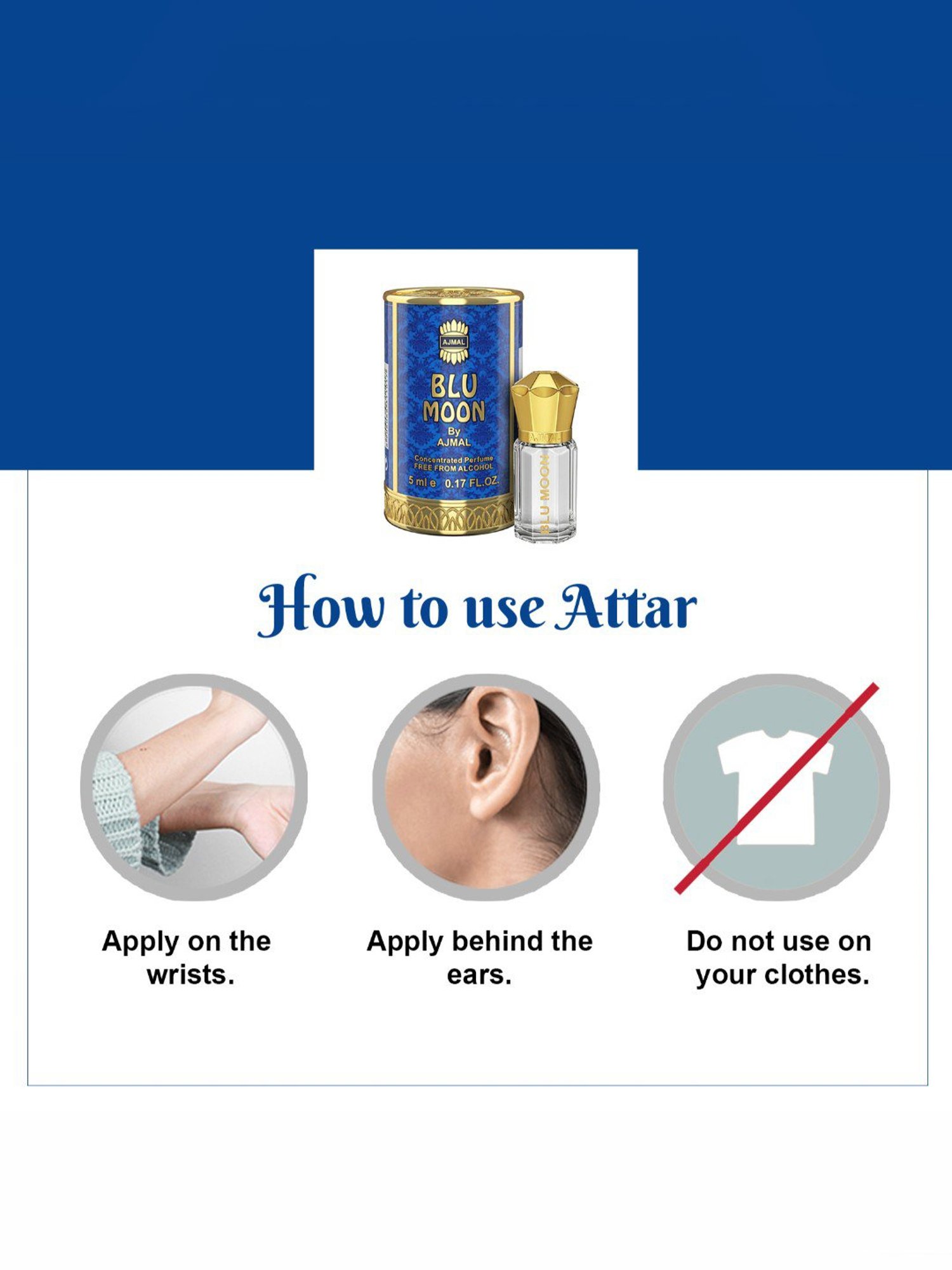 Ajmal Blu Moon Concentrated Perfume for Women  - 5 ml