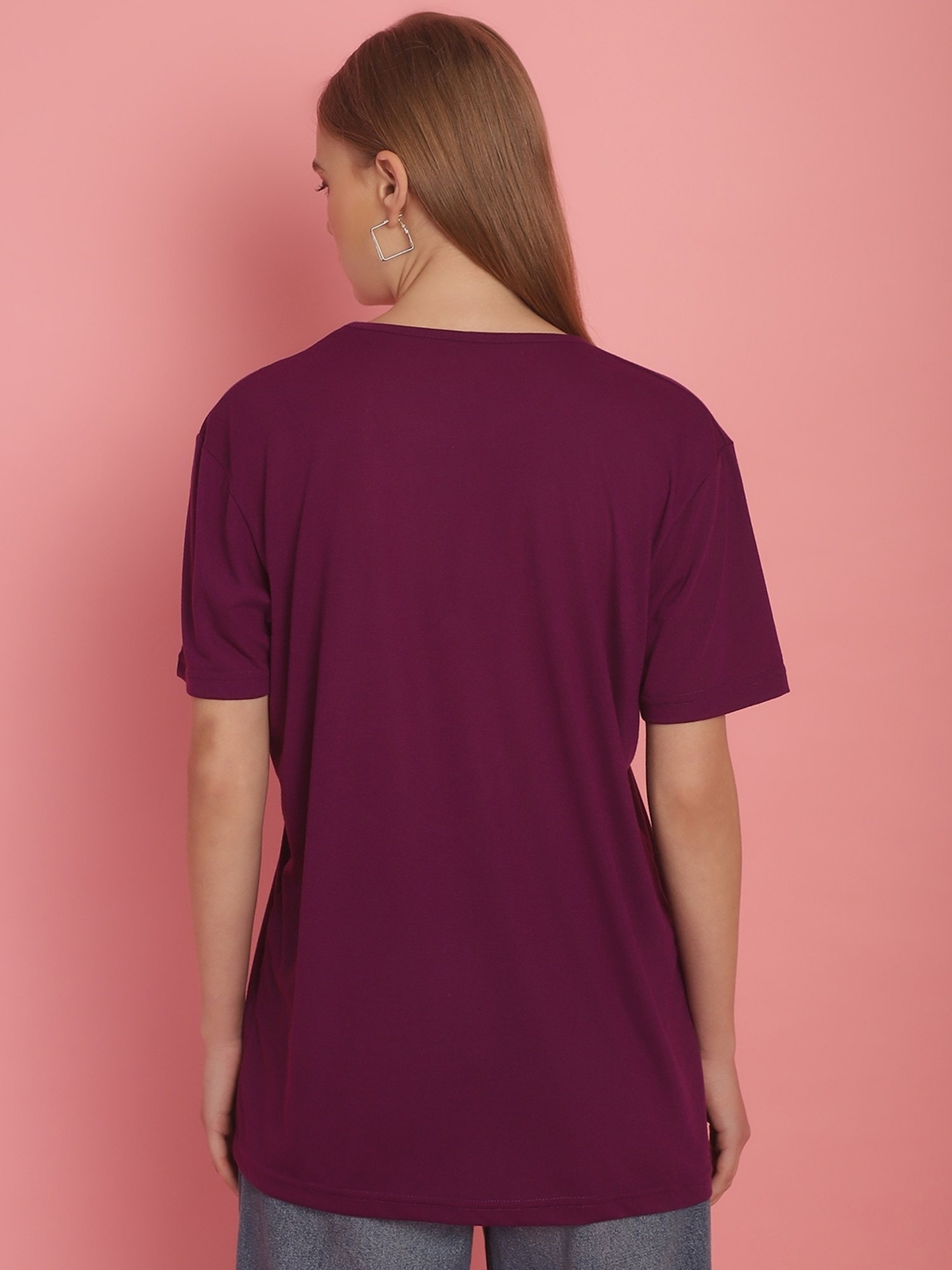 Vimal Jonney Purple Cotton Sports T-Shirt