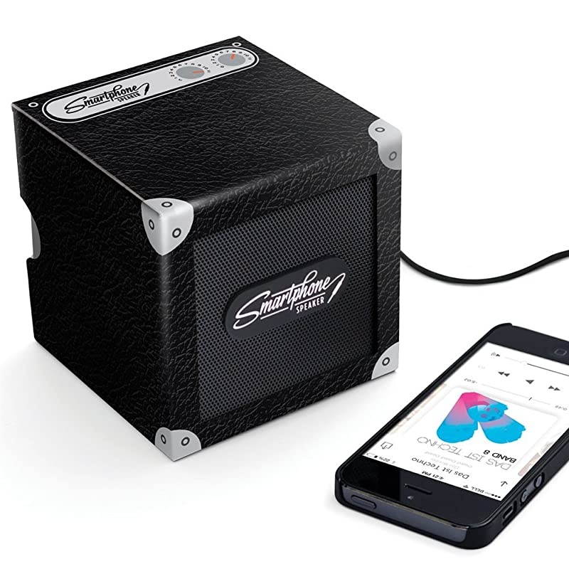 Of London Smartphone Speaker 2.0 - Battery Powered Portable Speaker For MP3 Playing Devices And Mobile Phones With Headphone Jack - Up To 30 Hours Playtime, Black Leather