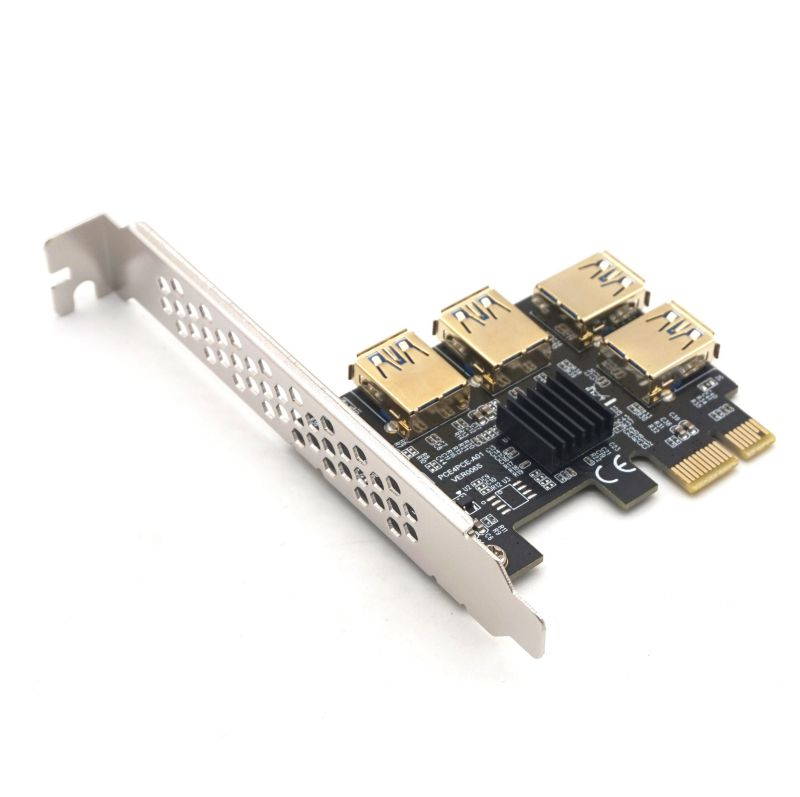 Weastlinks Riser USB 3.0 PCI-E Express 1x to 16x Riser Card Adapter PCIE 1 to 4 Slot PCIe Port Multiplier Card for BTC Bitcoin Miner Mining