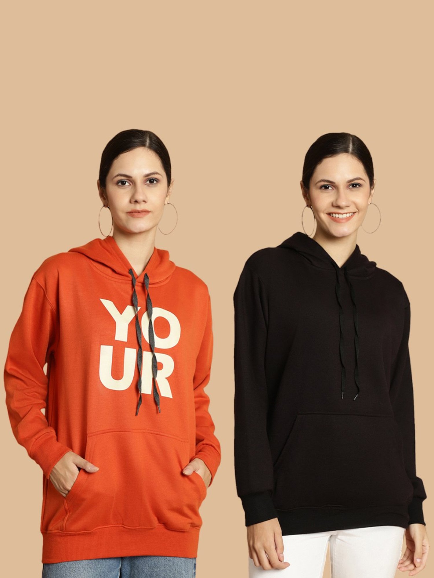 Vimal Jonney Rust & Black Printed Sweatshirt - Pack Of 2