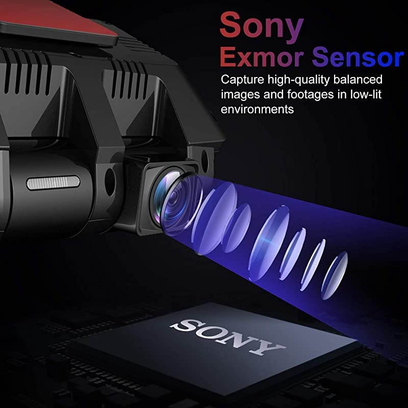 C2 Dash Cam with Infrared Night Vision Dual 1080P Front and Inside Dash Camera for Cars Truck Taxi