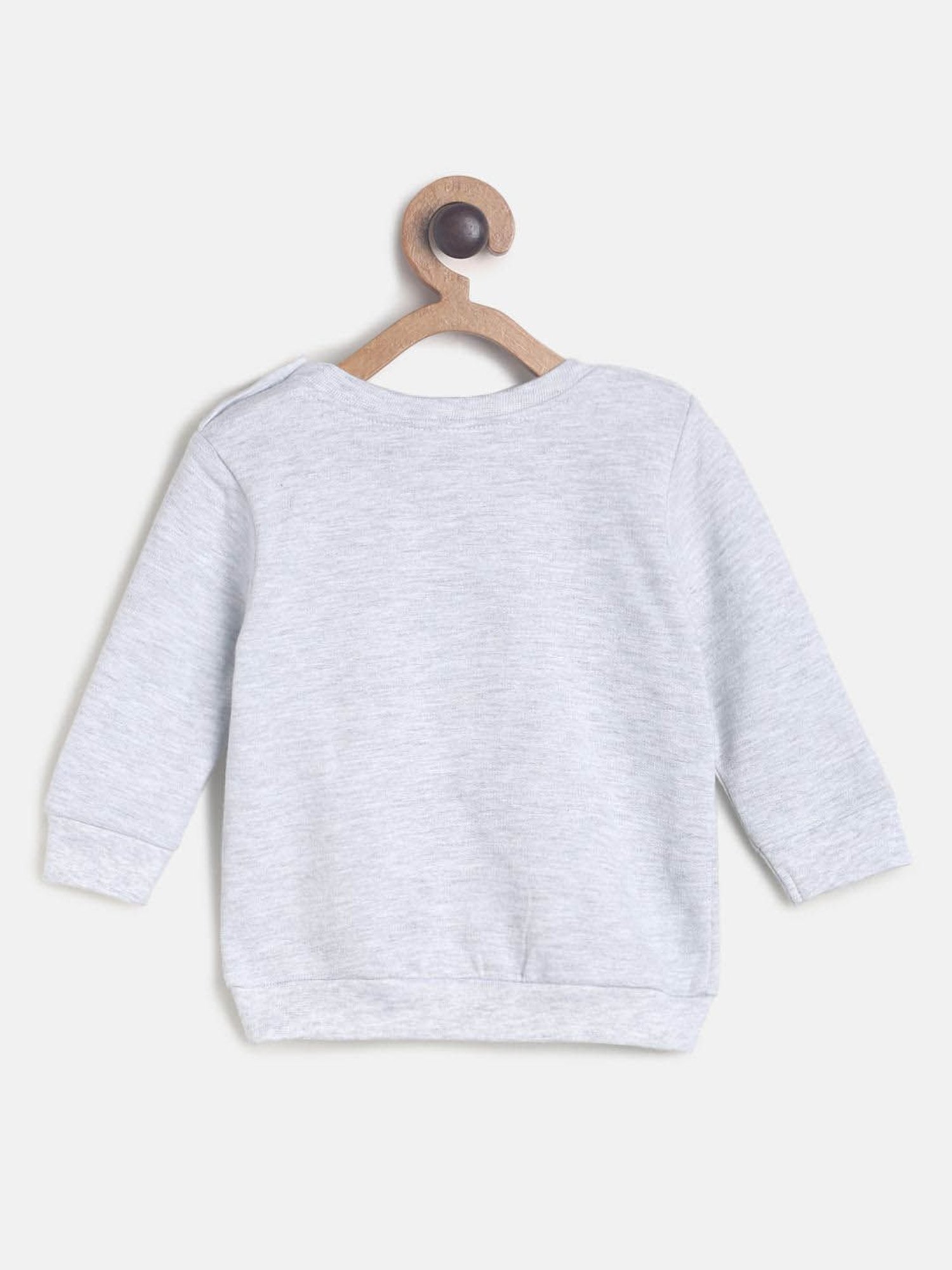 MINIKLUB Kids Grey Printed Full Sleeves Sweatshirt