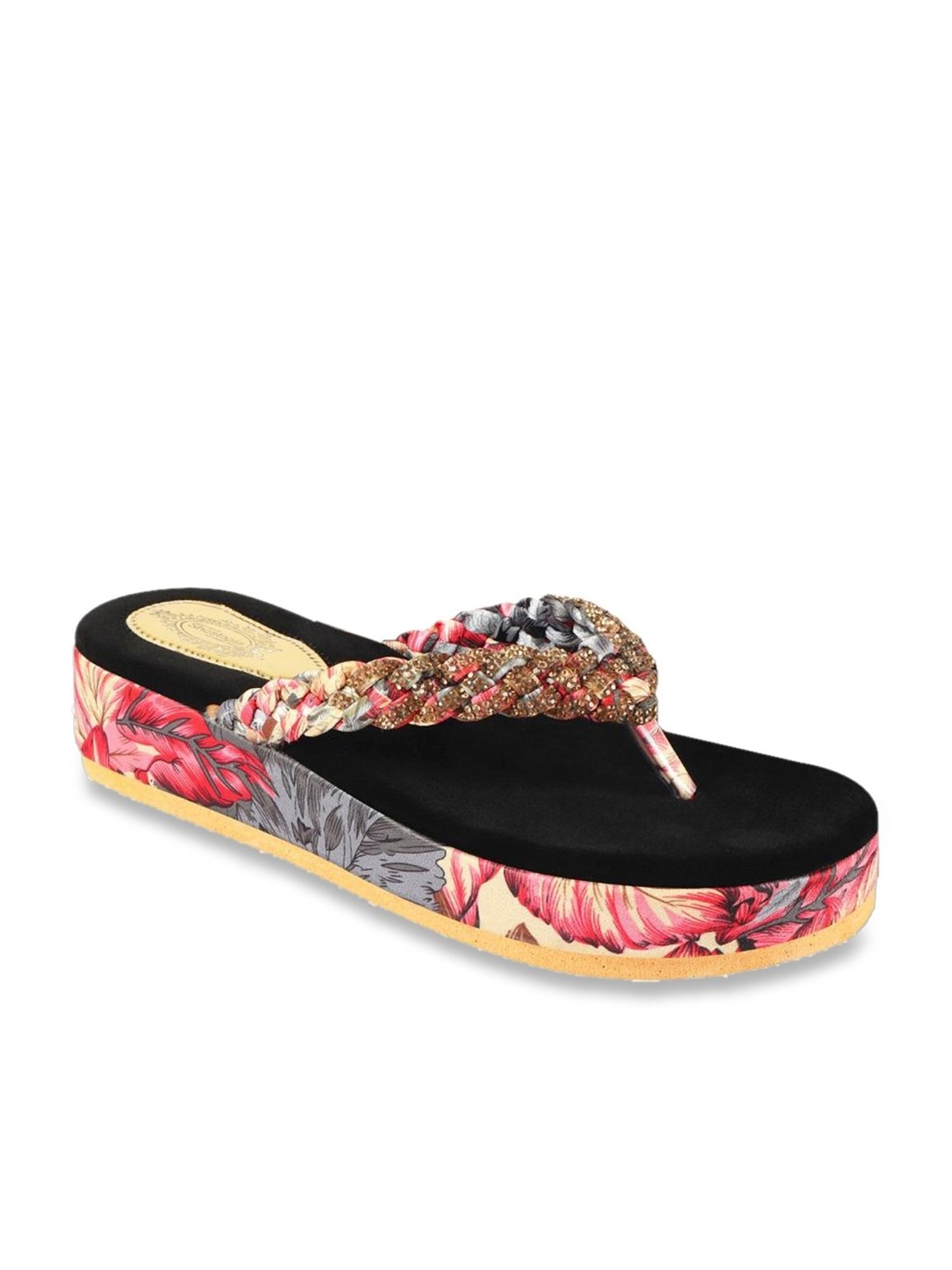 Shoetopia Women's Red Thong Wedges