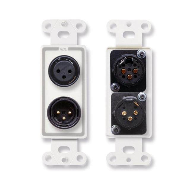 RDL D-XLR2 XLR XLR 3pin Female & 3pin Male on Decora Wall Plate Solder