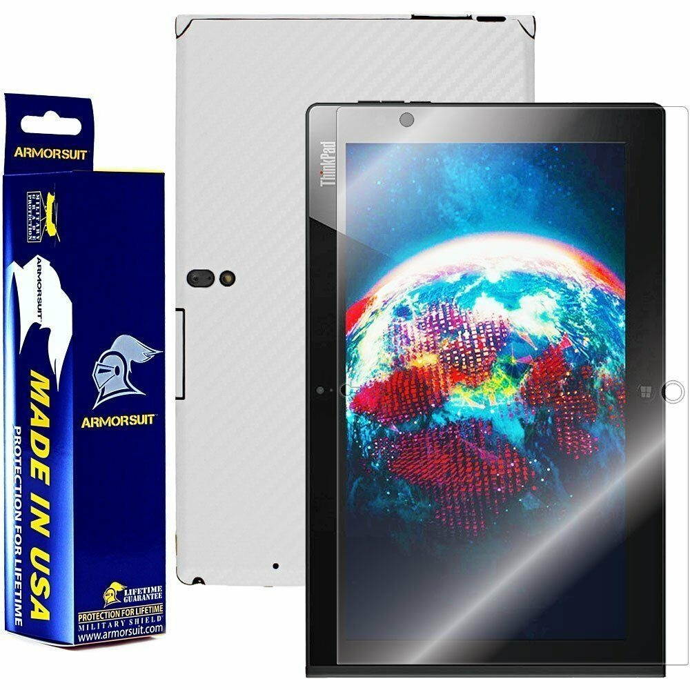 ArmorSuit MilitaryShield Lenovo ThinkPad Tablet 2 Screen + White Carbon Skin NEW