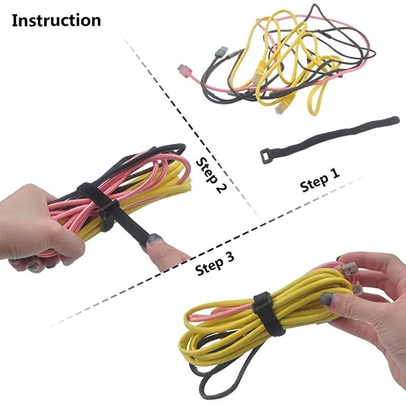 Hook and Loop Straps  Multipurpose Fastening Cable Strap Reusable Securing Strap with 5 Rows Welding Lines1x 1812 Pack Black