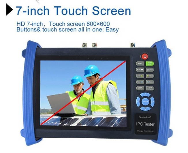7 Inch Touch Screen 1080P HDMI IP Camera Tester/POE,WIFI, UTP Cable scan, Ping Test