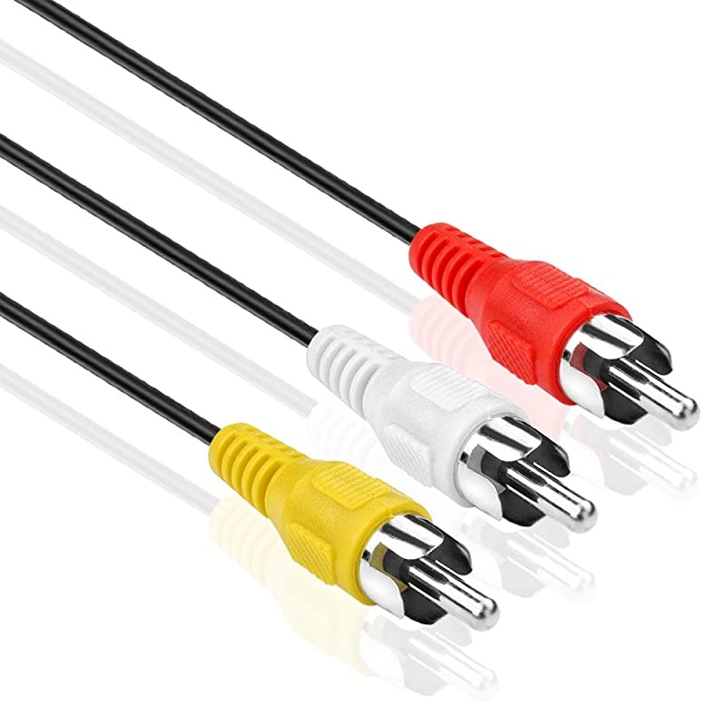 3 RCA Cable 10 FT 3RCA AV RCA Composite Video + 2RCA Stereo Audio MM Male to Male Dual Shielded RCA Connector Plug Jack Wire Cord