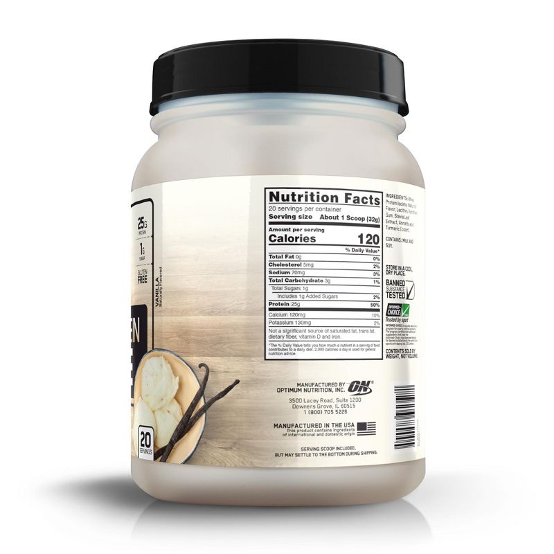 Optimum Nutrition Whey Isolate Protein Powder - Vanilla - 22.6oz