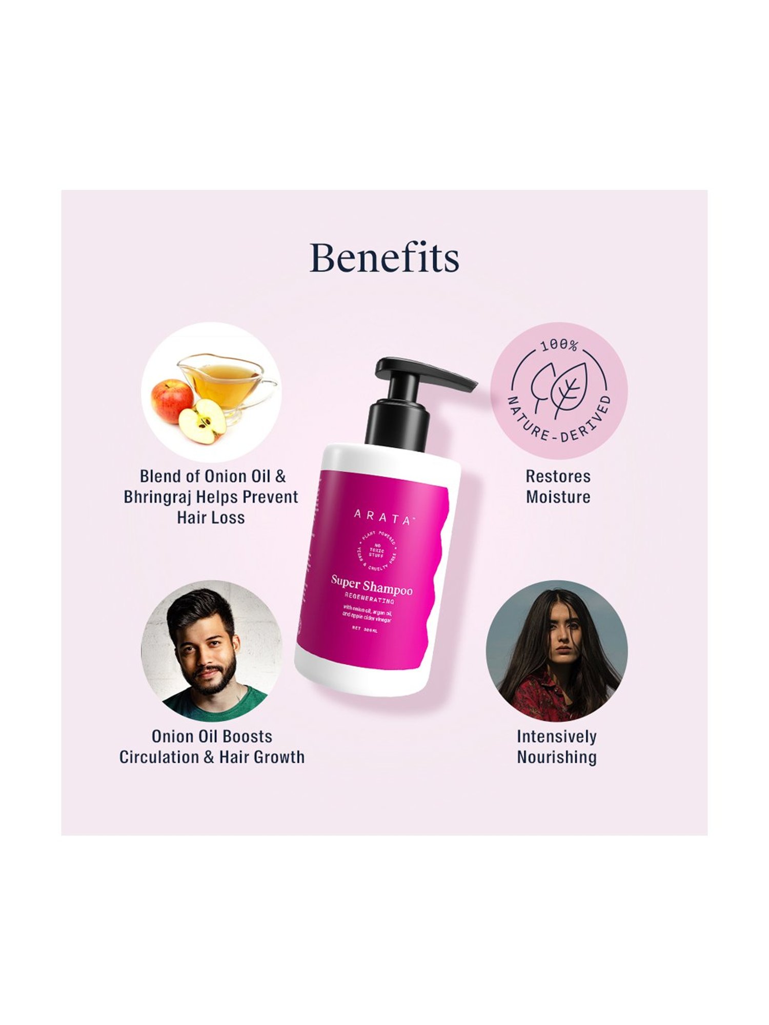 Arata Regenerating 5 in 1 Anti-Hairfall Super Shampoo - 300 ml