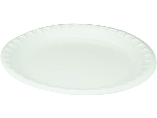 Pactiv 0TK10010000Y Laminated Foam Dinnerware, Plate, 10.25" Diameter, White, 540/Carton