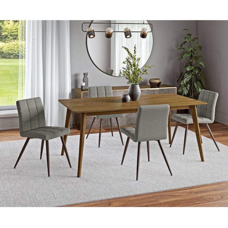5pc Sampat Dining Table and Chairs Set Walnut/Smoke Gray - Handy Living
